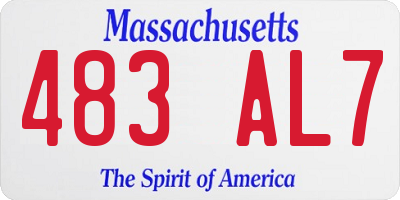 MA license plate 483AL7