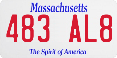 MA license plate 483AL8