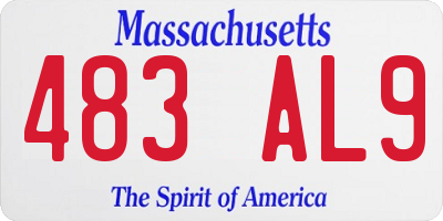 MA license plate 483AL9