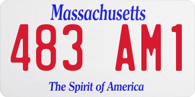 MA license plate 483AM1