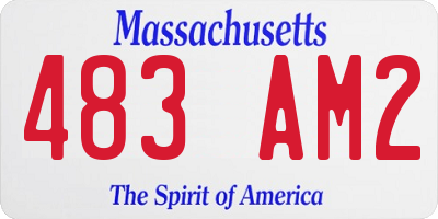 MA license plate 483AM2
