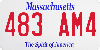 MA license plate 483AM4