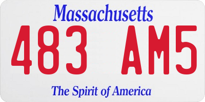 MA license plate 483AM5