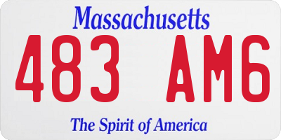 MA license plate 483AM6