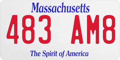 MA license plate 483AM8