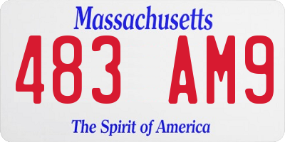 MA license plate 483AM9