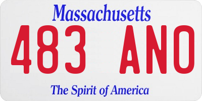 MA license plate 483AN0