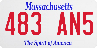 MA license plate 483AN5