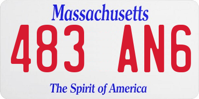 MA license plate 483AN6