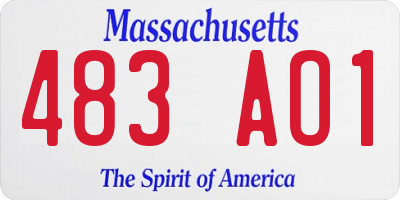 MA license plate 483AO1