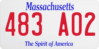 MA license plate 483AO2