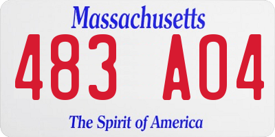 MA license plate 483AO4