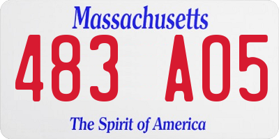 MA license plate 483AO5