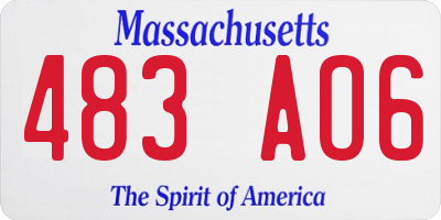 MA license plate 483AO6