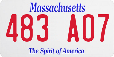 MA license plate 483AO7