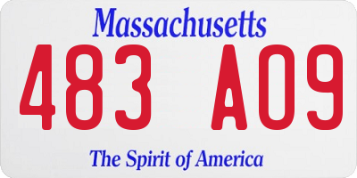 MA license plate 483AO9