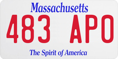 MA license plate 483AP0