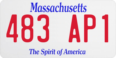 MA license plate 483AP1