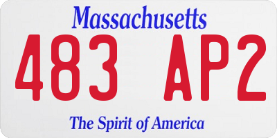MA license plate 483AP2