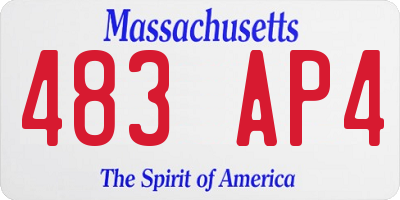 MA license plate 483AP4