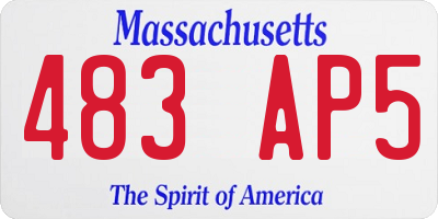 MA license plate 483AP5