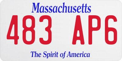 MA license plate 483AP6