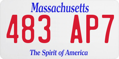 MA license plate 483AP7