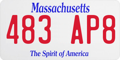 MA license plate 483AP8