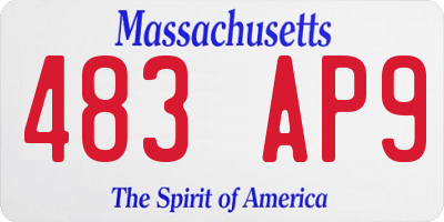 MA license plate 483AP9