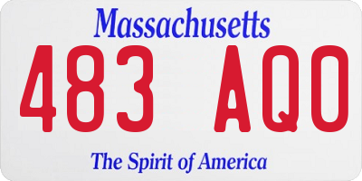 MA license plate 483AQ0