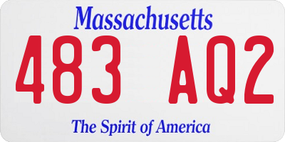 MA license plate 483AQ2