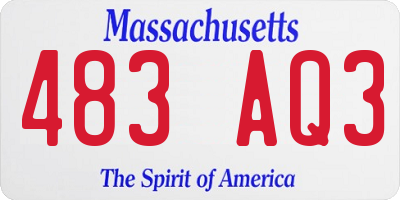 MA license plate 483AQ3