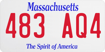 MA license plate 483AQ4