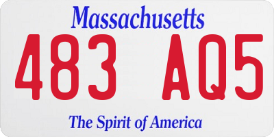 MA license plate 483AQ5