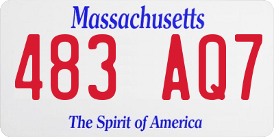 MA license plate 483AQ7