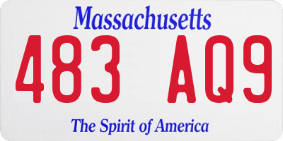 MA license plate 483AQ9