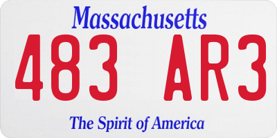 MA license plate 483AR3