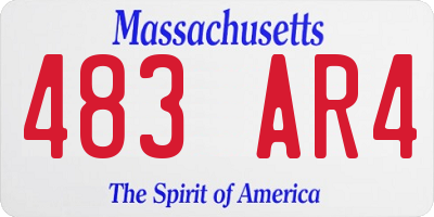 MA license plate 483AR4