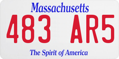 MA license plate 483AR5