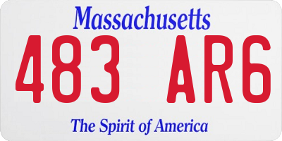 MA license plate 483AR6