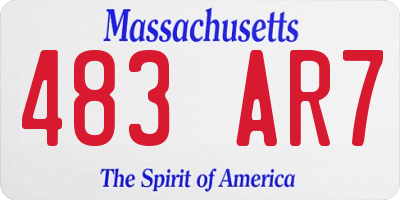 MA license plate 483AR7