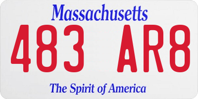 MA license plate 483AR8