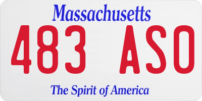 MA license plate 483AS0