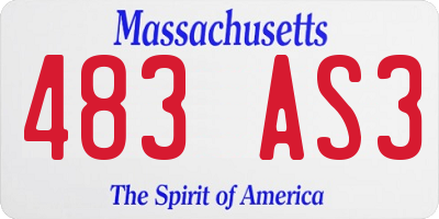 MA license plate 483AS3