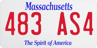 MA license plate 483AS4