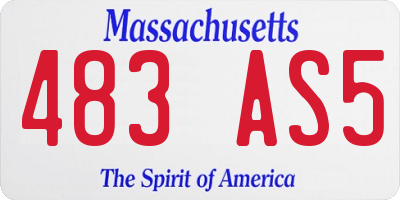 MA license plate 483AS5