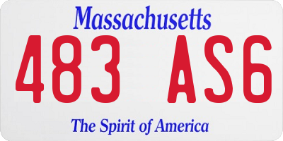 MA license plate 483AS6