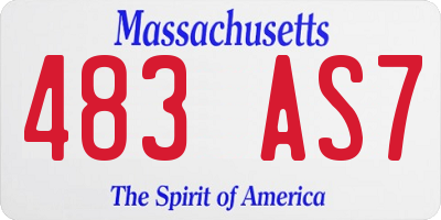 MA license plate 483AS7
