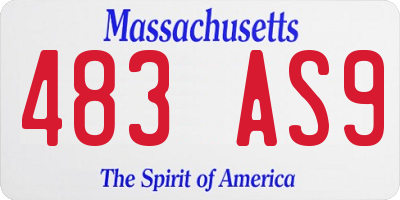 MA license plate 483AS9