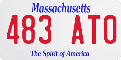 MA license plate 483AT0